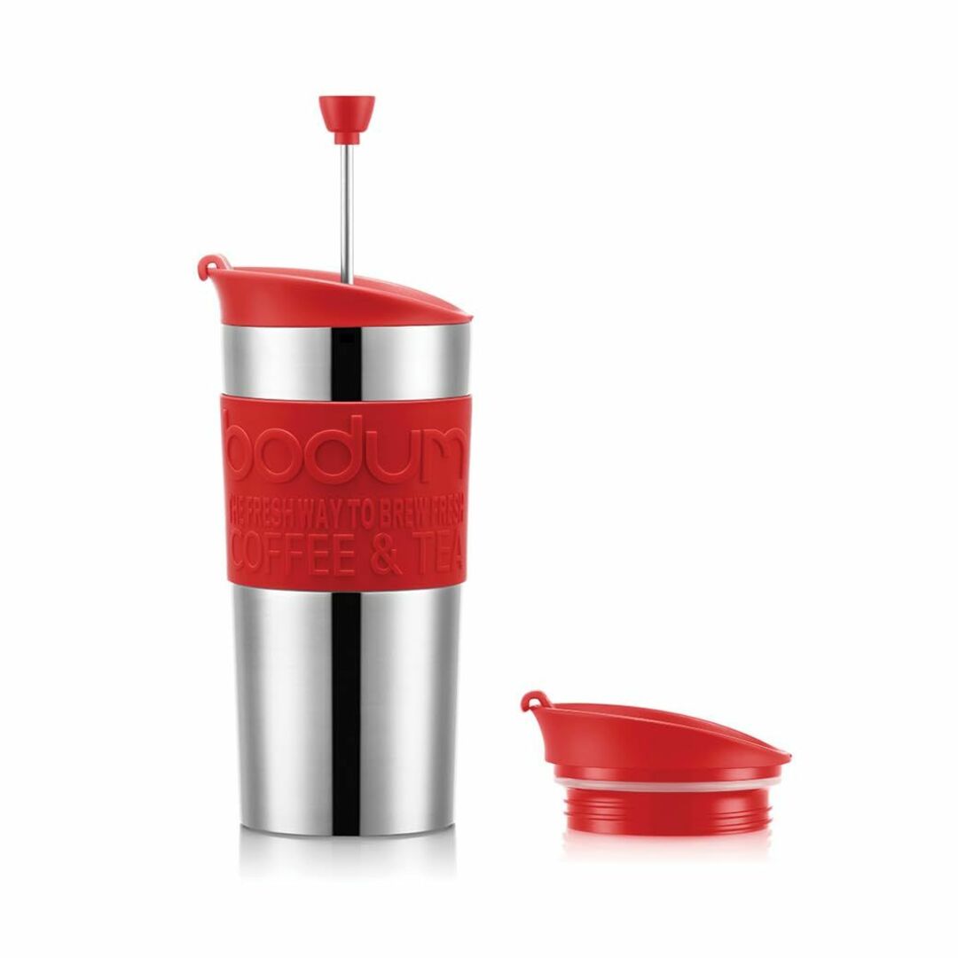 【色: レッド】BODUM ボダム TRAVEL PRESS SET トラベルプ インテリア/住まい/日用品のキッチン/食器(容器)の商品写真