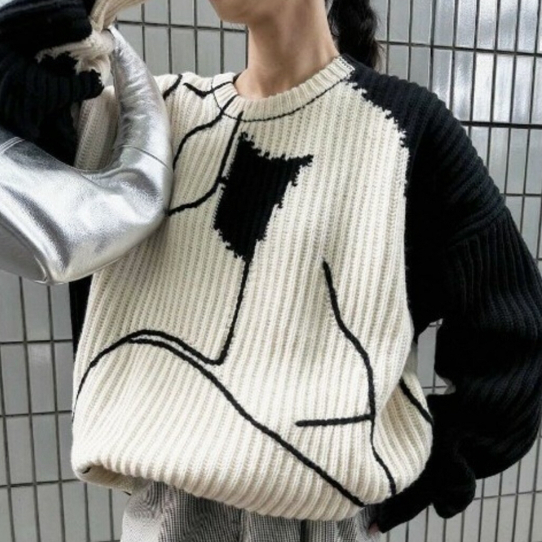 ameri vintage ABSTRUCT WOMAN PAINT KNITニット/セーター