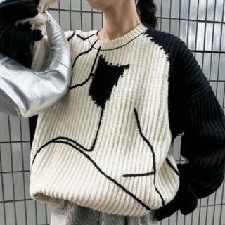 アメリヴィンテージ(Ameri VINTAGE)のameri vintage ABSTRUCT WOMAN PAINT KNIT(ニット/セーター)