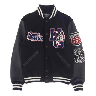 ヒステリックグラマー(HYSTERIC GLAMOUR)のHYSTERIC GLAMOUR ヒステリックグラマー ジャケット 23AW 02233AB05 MOTOR CITY FEVER モーターシティフィーバー スタジアムジャンパー スタジャン バーシティジャケット ブラック系 S【中古】(その他)