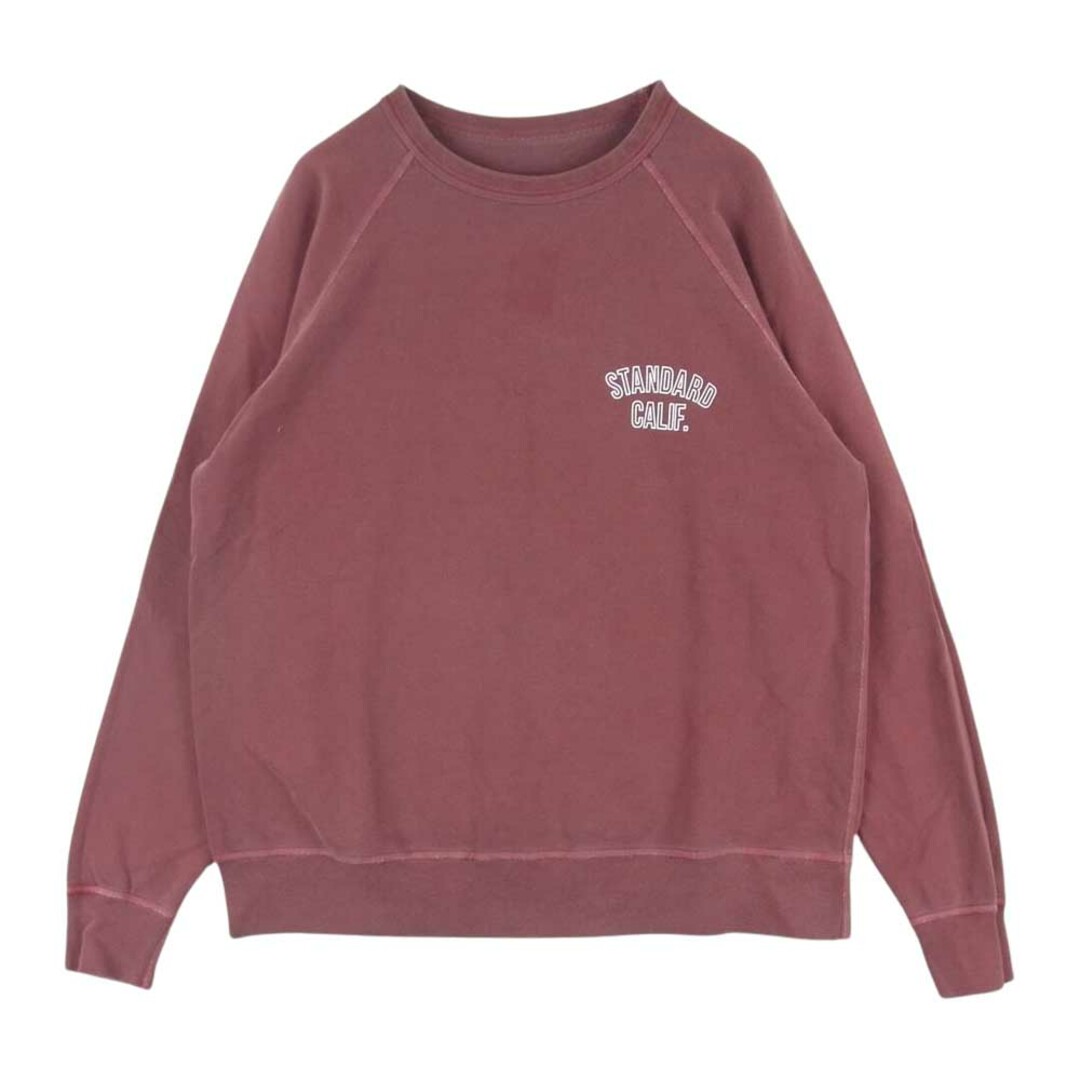 STANDARD CALIFORNIA(スタンダードカリフォルニア)のSTANDARD CALIFORNIA スタンダードカリフォルニア SD Pima cotton Logo Sweat ピマコットン スウェット クルーネック バーガンディ系【極上美品】【中古】 メンズのトップス(スウェット)の商品写真