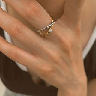 イエナ(IENA)のContrast cross pearl ring No.1015(リング(指輪))