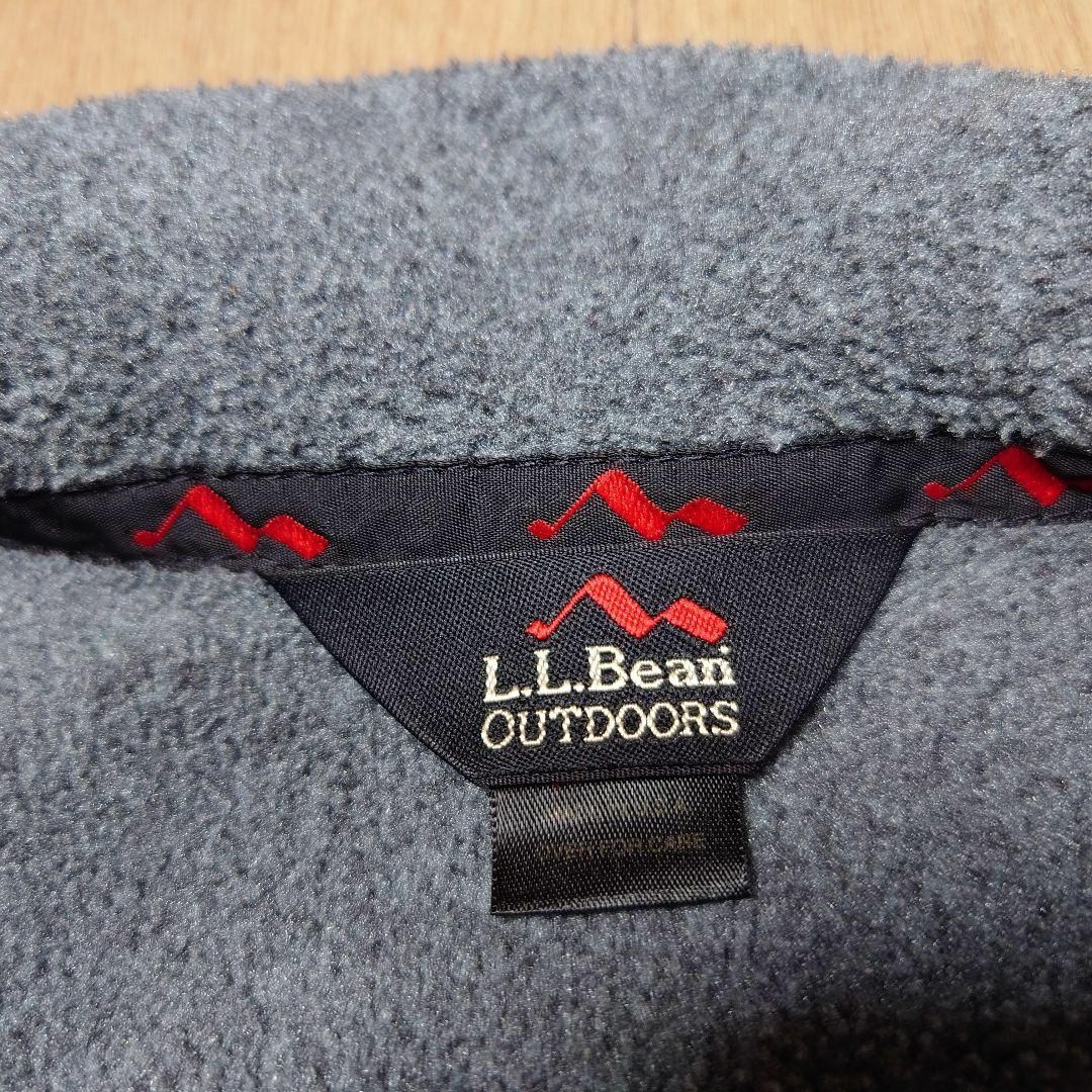 約59cm肩幅90s LLBean　ワンポイントロゴ刺繍　フリースベスト　　エルエルビーン