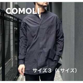 コモリ(COMOLI)のCOMOLI　コモリバンドカラーシャツ/NAVY size3(シャツ)