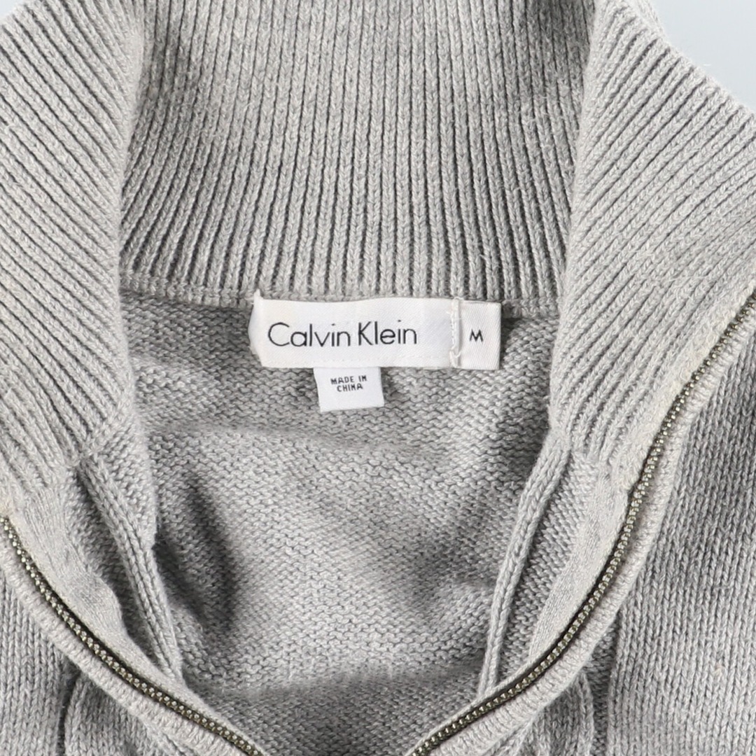 Calvin Klein(カルバンクライン)の古着 カルバンクライン Calvin klein ケーブル編み コットンニットハーフジップセーター メンズM /eaa409091 メンズのトップス(ニット/セーター)の商品写真