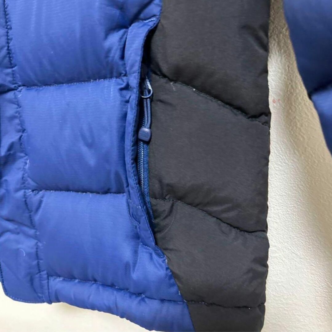 THE NORTH FACE(ザノースフェイス)のノースフェイス  キッズ ダウンジャケット 110㎝　フード　ブルー　ブラック キッズ/ベビー/マタニティのキッズ服男の子用(90cm~)(ジャケット/上着)の商品写真