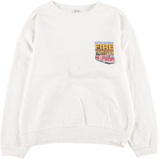 古着 90年代 COTTON DELUXE バックプリント プリントスウェットシャツ トレーナー USA製 メンズM ヴィンテージ /eaa409647(スウェット)