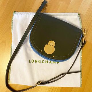 ロンシャン(LONGCHAMP)のゆき様専用　ロンシャン　クロスボディ　カーキ　ブルー　レザー＆スエード(ショルダーバッグ)