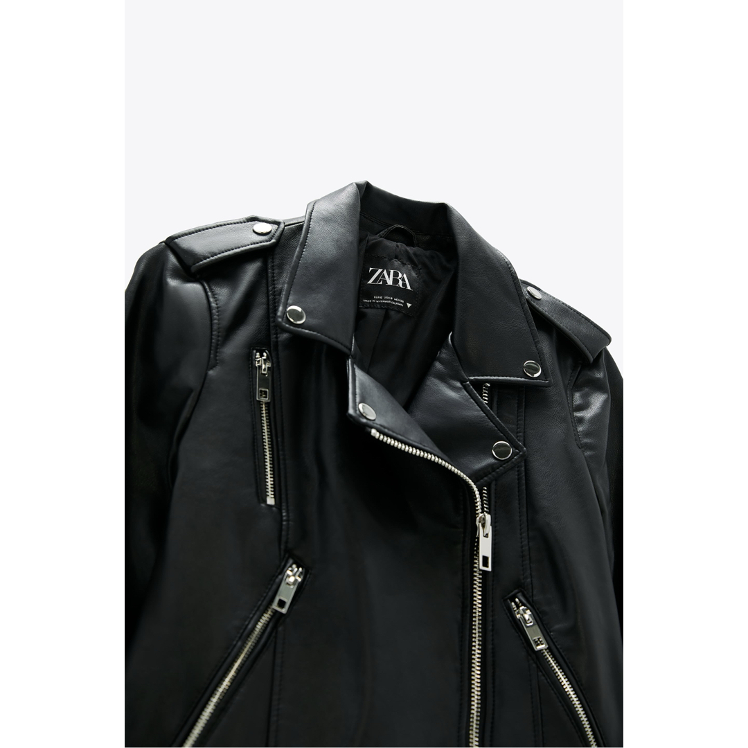 ZARA(ザラ)の(新品) ZARA レザー風ジャケット　size XS レディースのジャケット/アウター(ライダースジャケット)の商品写真