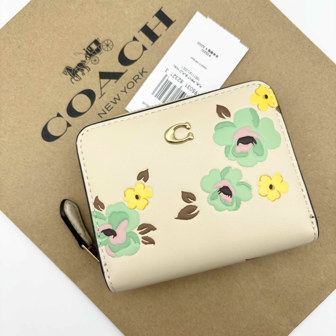 【COACH☆新品】ビルフォールド ウォレット・フローラル プリント！折り財布！レディース