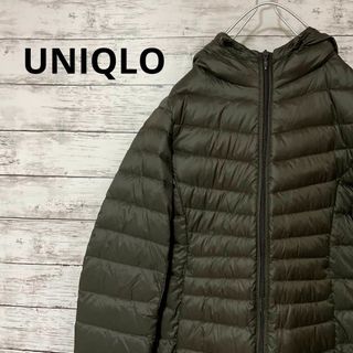 ユニクロ(UNIQLO)のUNIQLO ウルトラライトダウンコート カーキ フード付き 人気 定番(ダウンコート)