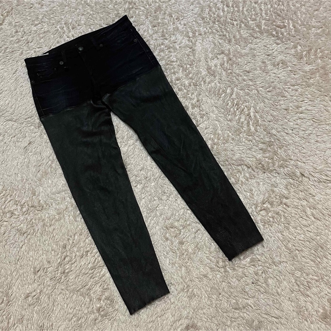 R13 Leather Chaps Jeans レザーとストレッチデニムスキニー