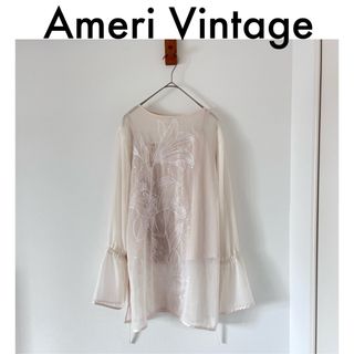 アメリヴィンテージ(Ameri VINTAGE)の大人気！【AMERI】 ADELA SHEER TOP ブラウス 刺繍(シャツ/ブラウス(長袖/七分))