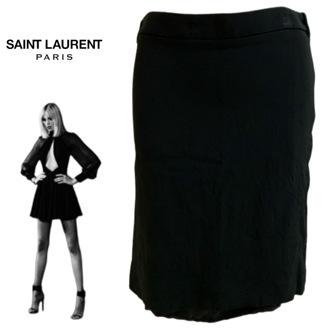 SAINT LAURENT PARIS ITALY製 エディスリマン期 スカートひざ丈スカート