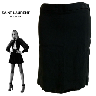 サンローラン(Saint Laurent)のSAINT LAURENT PARIS ITALY製 エディスリマン期 スカート(ひざ丈スカート)