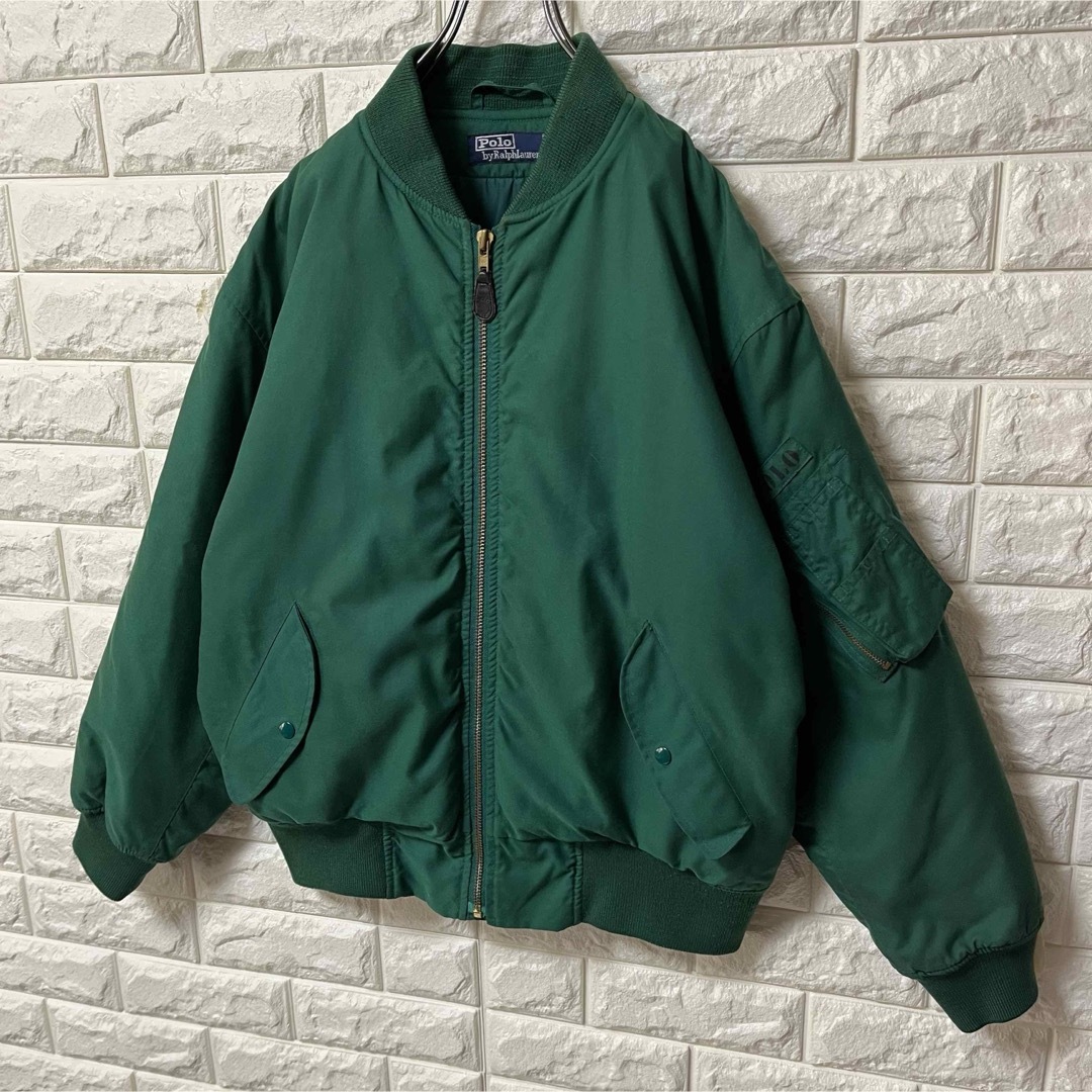 POLO RALPH LAUREN(ポロラルフローレン)の【POLO BY RALPHLAUREN】ラルフ 90s MA-1 ブルゾン メンズのジャケット/アウター(フライトジャケット)の商品写真