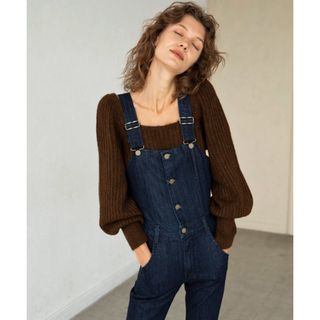 マウジー(moussy)のmangata Puff sleeve knit ［brown］(ニット/セーター)