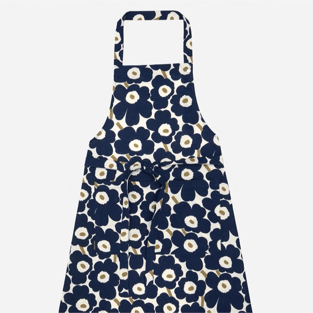 ダークネイビーサイズ国内正規品 新品 marimekko UNIKKO ウニッコ エプロン 日本限定