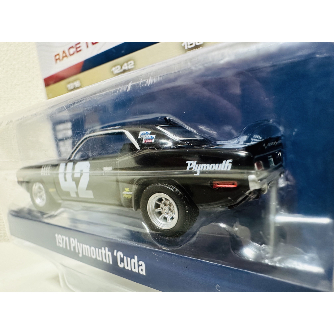 Chrysler(クライスラー)のGLグリーンライト/'71 Plymouthプリムス Cudaクーダ 1/64 エンタメ/ホビーのおもちゃ/ぬいぐるみ(ミニカー)の商品写真