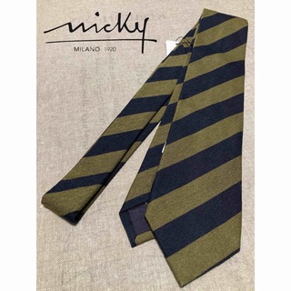ニッキー(NICKY)の【新品】Nicky／ニッキー／ストライプ／カーキ／ネイビー／イタリア製(ネクタイ)