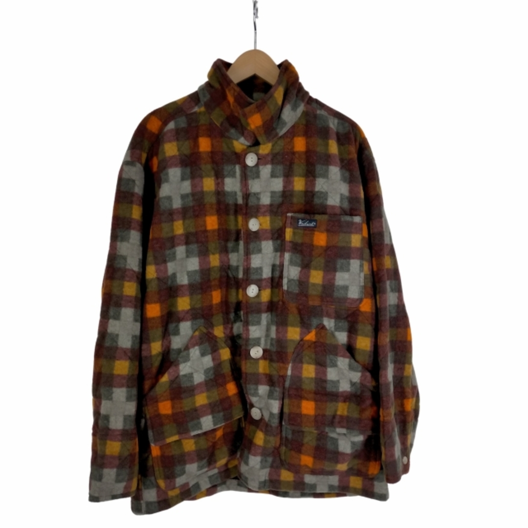 茶系_バズストアWOOLRICH(ウールリッチ) アシックス製 パッチワークジャケット メンズ