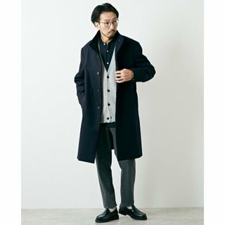 メンズメルローズ(MEN'S MELROSE)の【ネイビー】SUPER110'S メルトンスタンドカラーコート(その他)