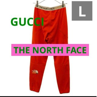 グッチ(Gucci)のグッチ　ザノース フェイス  ジャージー フリース レギンスパンツ オレンジ　L(その他)