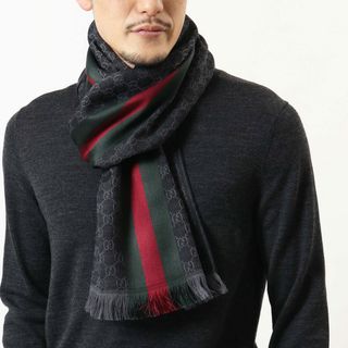 新品】【定価55000円】グッチ マフラー シルク GG総柄 シェリーライン