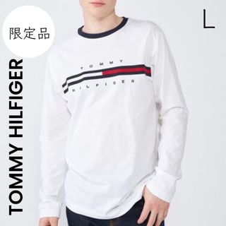 トミーヒルフィガー(TOMMY HILFIGER)の【TOMMY HILFIGER】トミーヒルフィガー L ロゴ ロンT 白(Tシャツ/カットソー(七分/長袖))