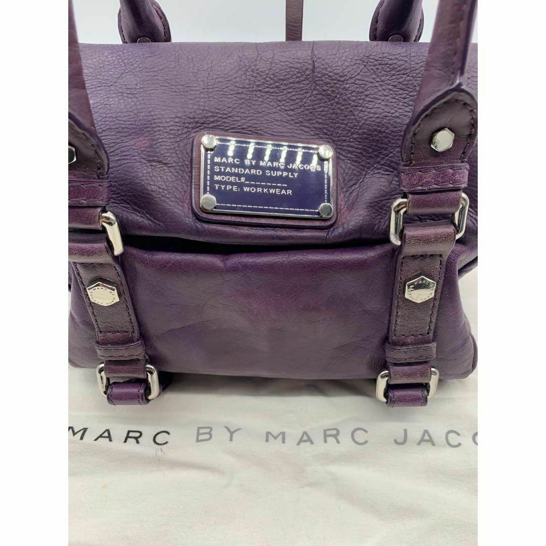 MARC BY MARC JACOBS(マークバイマークジェイコブス)のマークバイマークジェイコブス レザー トートバッグ 紫 パープル レディースのバッグ(ハンドバッグ)の商品写真