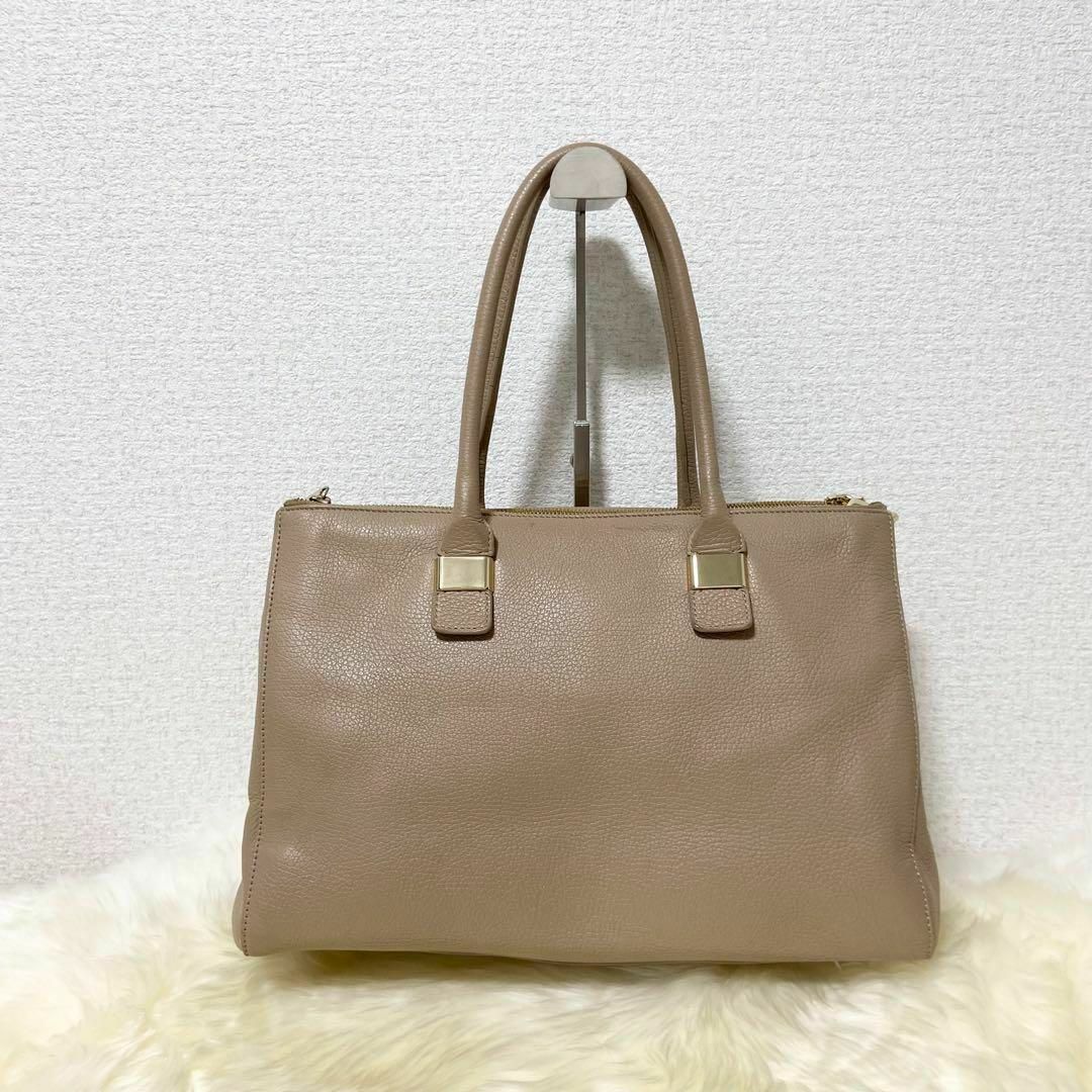 FURLA フルラ ジャダ L トートバッグ レザー A4可 シボ革 グレージュ