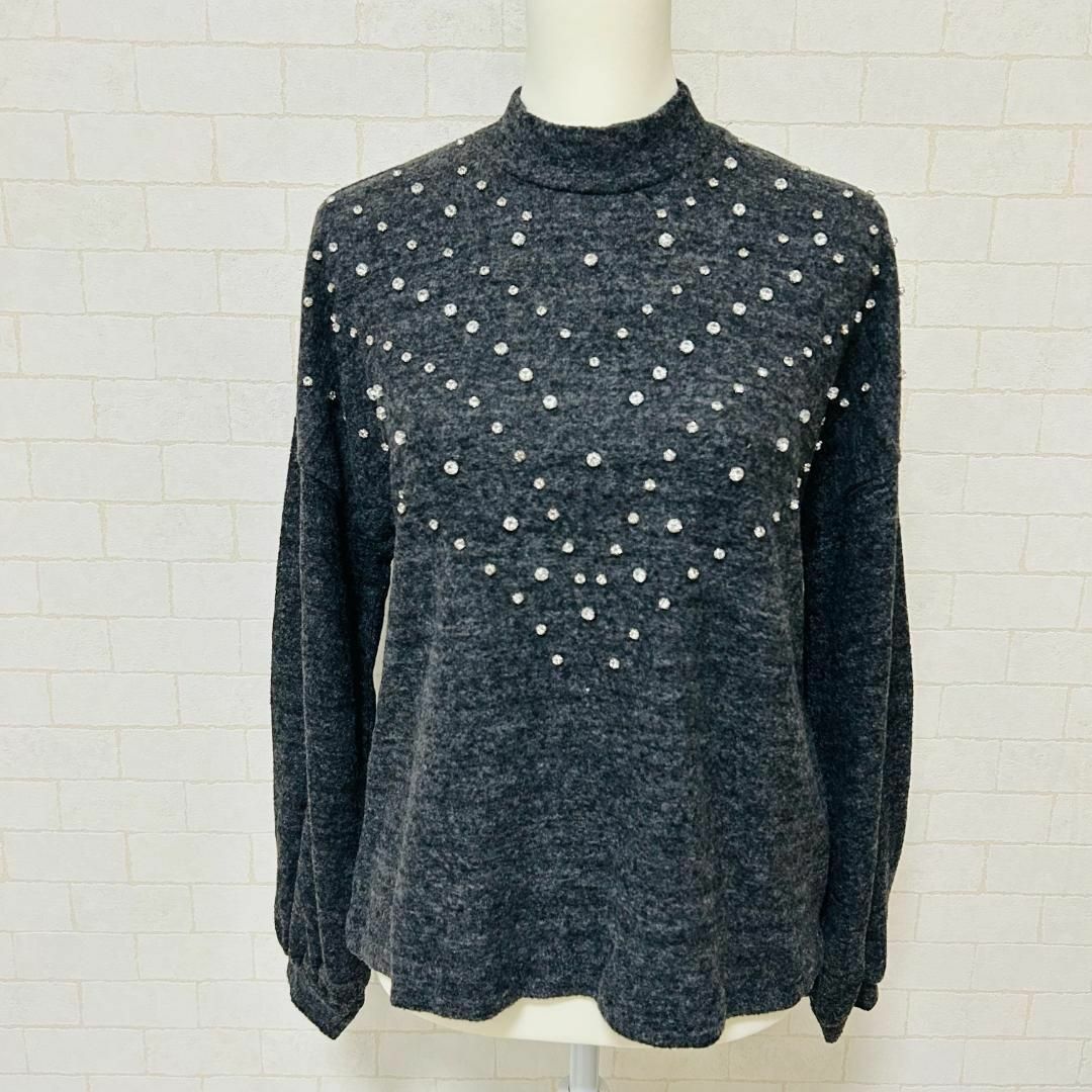 stradivarius(ストラディバリウス)の【美品】stradivarius ニット ブラウス グレー XL レディースのトップス(Tシャツ(長袖/七分))の商品写真