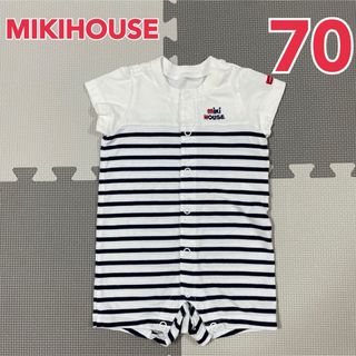 MIKIHOUSE ミキハウス ロンパース　ボーダー　白　紺　70cm