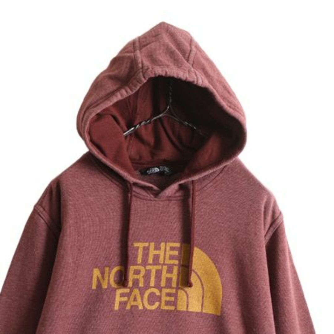 THE NORTH FACE(ザノースフェイス)のノースフェイス プリント スウェット フード パーカー メンズ L / 古着 The North Face トレーナー プルオーバー 裏起毛 アウトドア エンジ メンズのトップス(パーカー)の商品写真