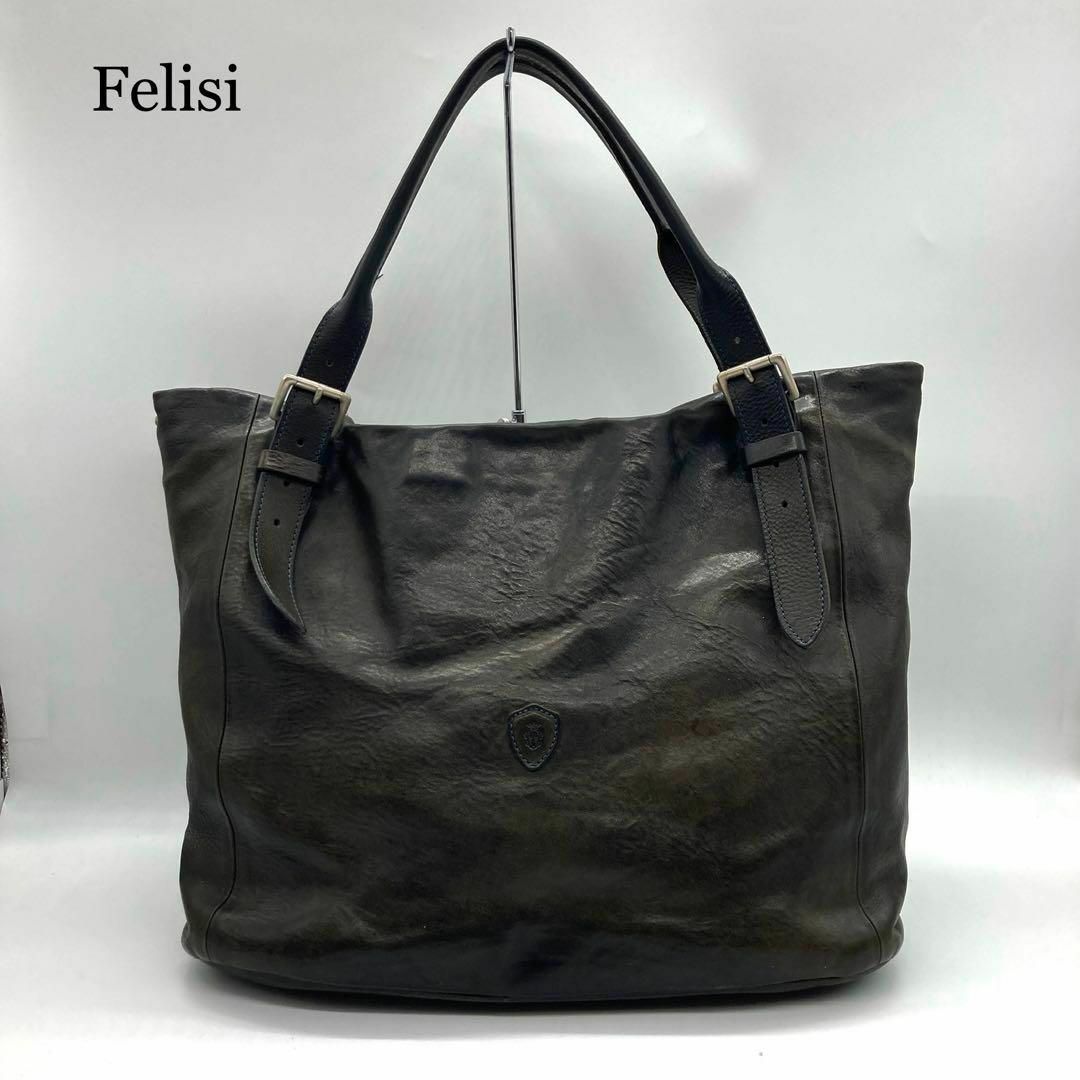 Felisi(フェリージ)のFelisi フェリージ バケッタレザー トートバッグ ブラック 17/60 メンズのバッグ(トートバッグ)の商品写真