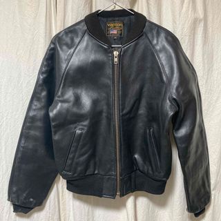 バンソン(VANSON)のVANSON TJ チームジャケット ブラック 38 USA製(レザージャケット)