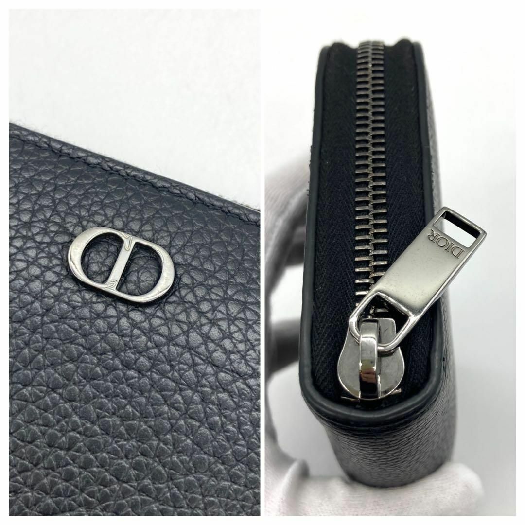 DIOR HOMME(ディオールオム)の【極美品】ディオール CD メタルロゴ ラウンドファスナー 長財布 ブラック メンズのファッション小物(長財布)の商品写真