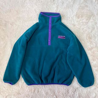 90s ハーフスナップフリース XS カナダ製 緑 ヴィンテージ 古着(その他)