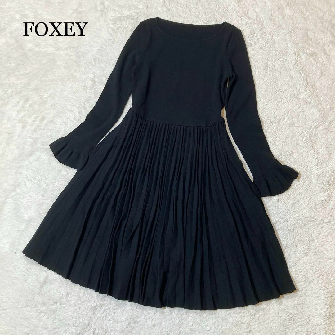 【未使用級】フォクシー フレアワンピース 40179 Knit Dress 4095cm身幅