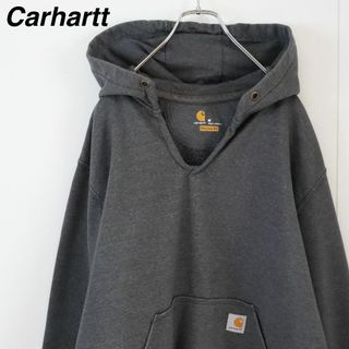 カーハート(carhartt)の【希少】カーハート／パーカー　Vネック　メキシコ製　厚手　裏起毛　チャコール(パーカー)