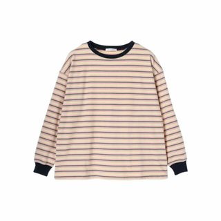 グリーンパークス(green parks)の【ピンク】マシュマロタッチボーダープルオーバー 24SS/レディース/長袖/マルチボーダー/体型カバー(カットソー(長袖/七分))