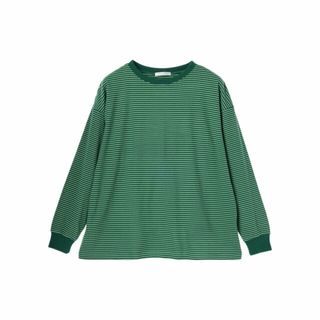 グリーンパークス(green parks)の【グリーン】マシュマロタッチボーダープルオーバー 24SS/レディース/長袖/マルチボーダー/体型カバー(カットソー(長袖/七分))