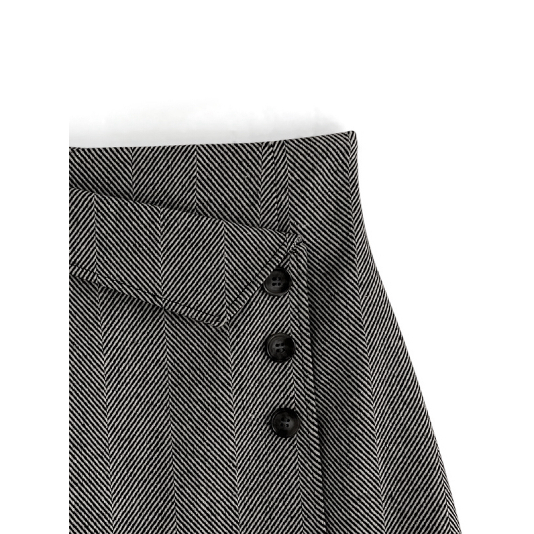 GRL(グレイル)のグレイル　GRL インパン裏地付ヘリンボーンアシメミニスカート[tu923] レディースのスカート(ミニスカート)の商品写真