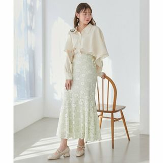 マジェスティックレゴン(MAJESTIC LEGON)の【グリーン】サイドリボンレーススカート(ロングスカート)