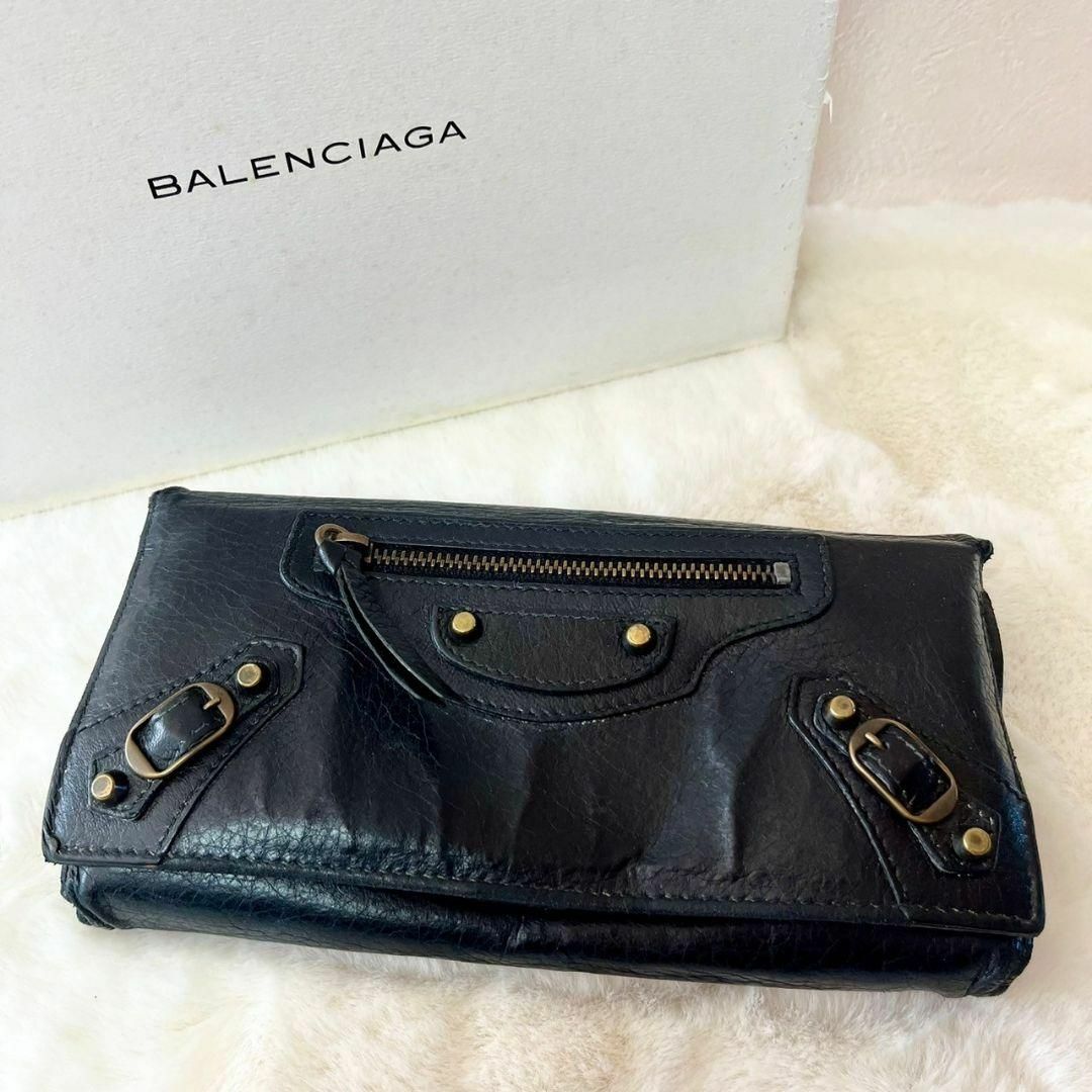 BALENCIAGABALENCIAGA クラシックマネー 長財布 ロングウォレット シティ 黒