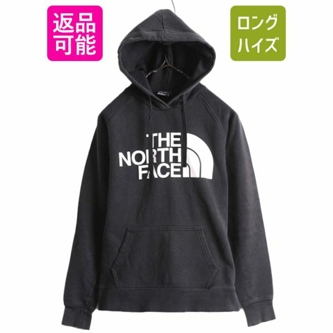 THE NORTH FACE(ザノースフェイス)のノースフェイス プリント スウェット フード パーカー レディース XS 古着 The North Face プルオーバー 裏起毛 トレーナー アウトドア 黒 レディースのトップス(パーカー)の商品写真