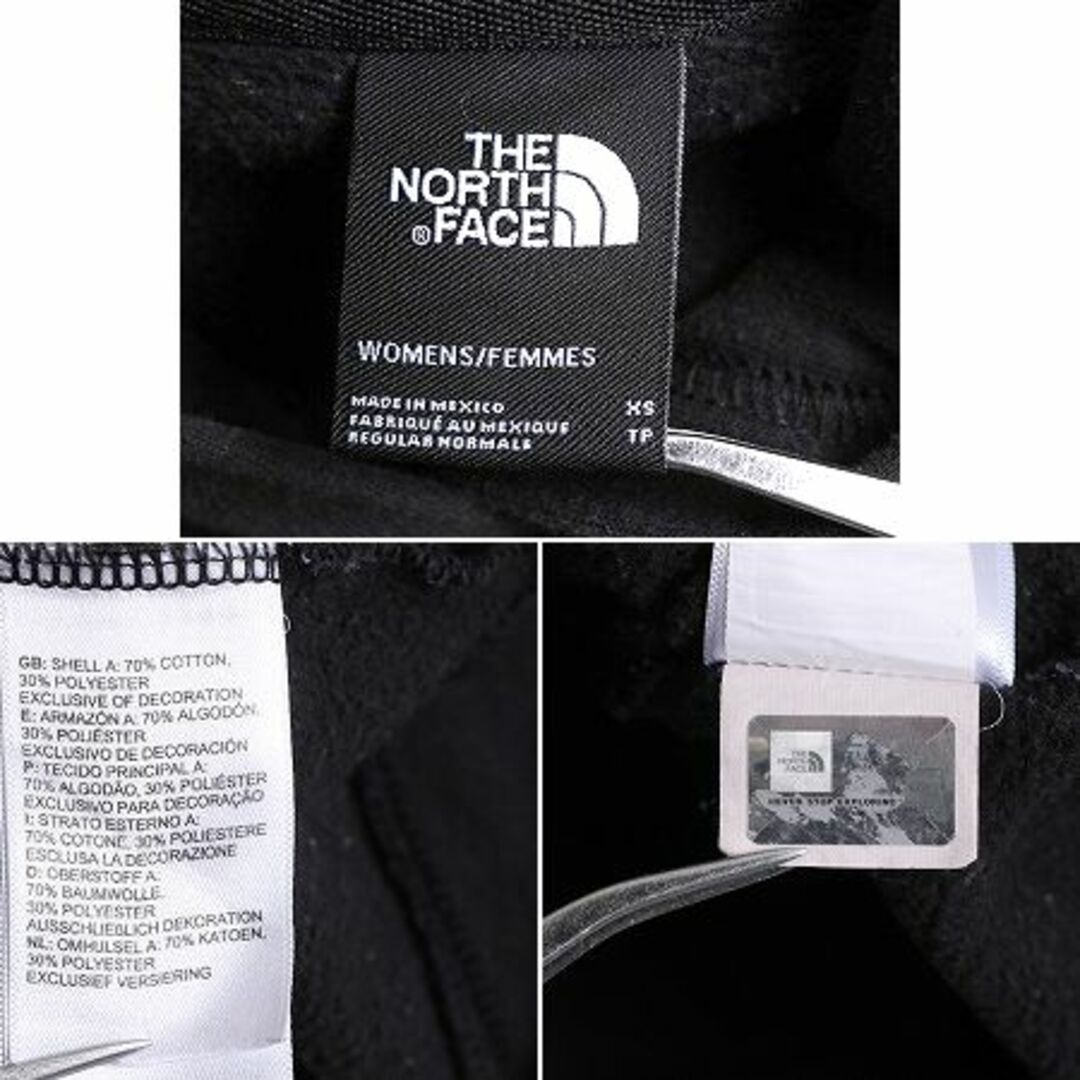 THE NORTH FACE(ザノースフェイス)のノースフェイス プリント スウェット フード パーカー レディース XS 古着 The North Face プルオーバー 裏起毛 トレーナー アウトドア 黒 レディースのトップス(パーカー)の商品写真