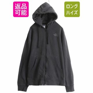 ザノースフェイス(THE NORTH FACE)のノースフェイス フルジップ スウェット フード パーカー メンズ L / 古着 The North Face アウトドア トレーナー 裏起毛 ジップアップ 黒(パーカー)