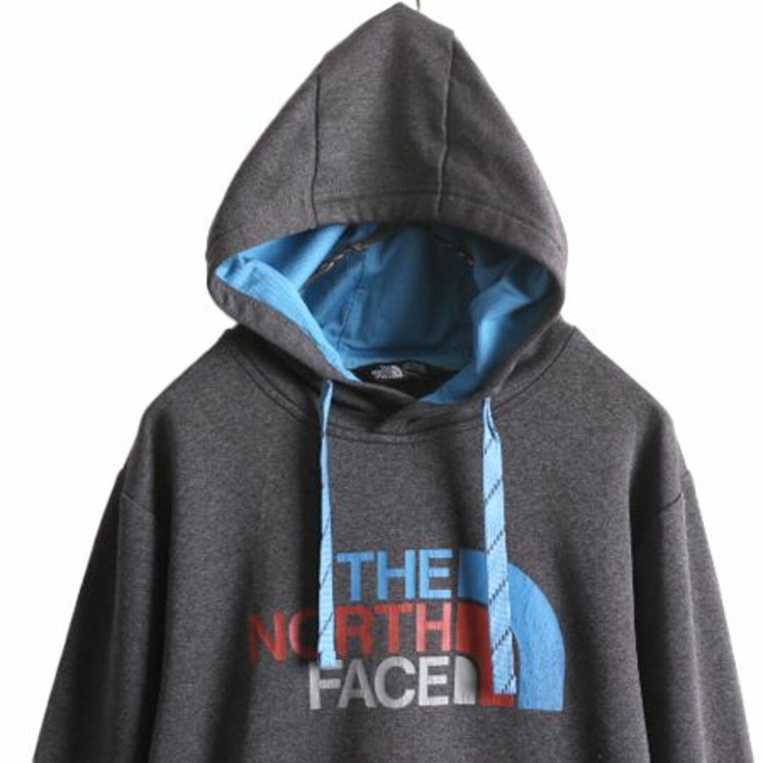 メンズノースフェイス プリント フード パーカー メンズ M  The North Face アウトドア ジャージ 素材 ストレッチ プルオーバー 薄手 2トーン