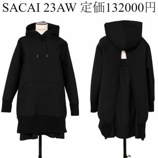 サカイ(sacai)のSACAI 23AW スポンジ　フーディー ワンピース 定価132000円(ひざ丈ワンピース)